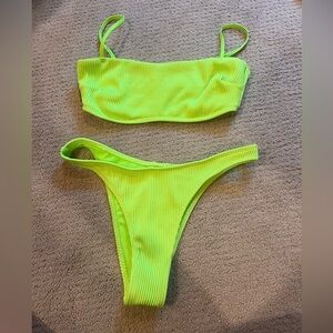 Hollister Neon Green Bikini Set